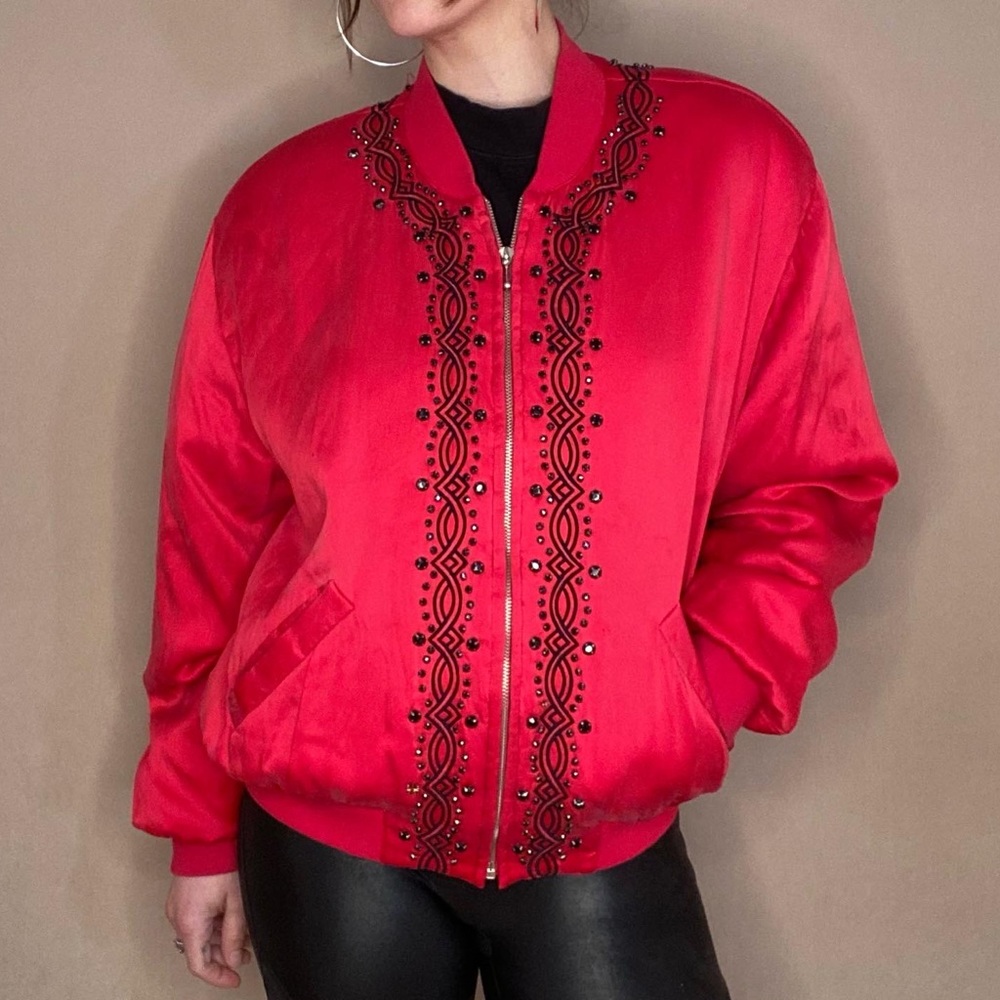 Silk bomber jacket